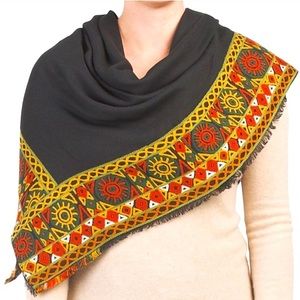 Frye embroidery scarf